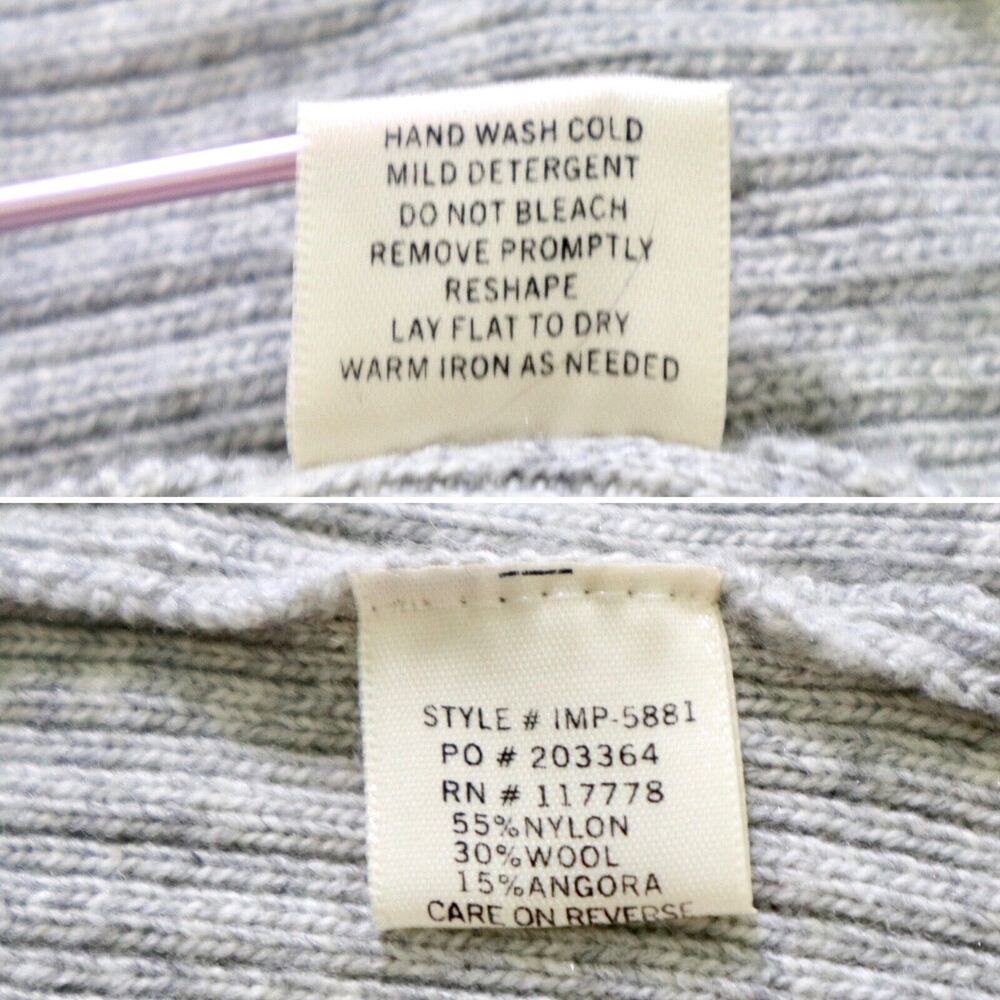 Lovestitch Size S Midi Cardigan Knit Sweater Wool Blend Stripe Grey - Picture 9 of 9